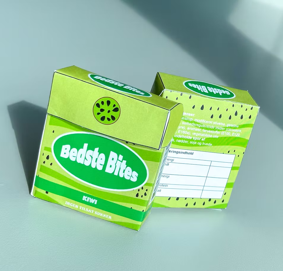 Bedste Bites kiwi-emballage